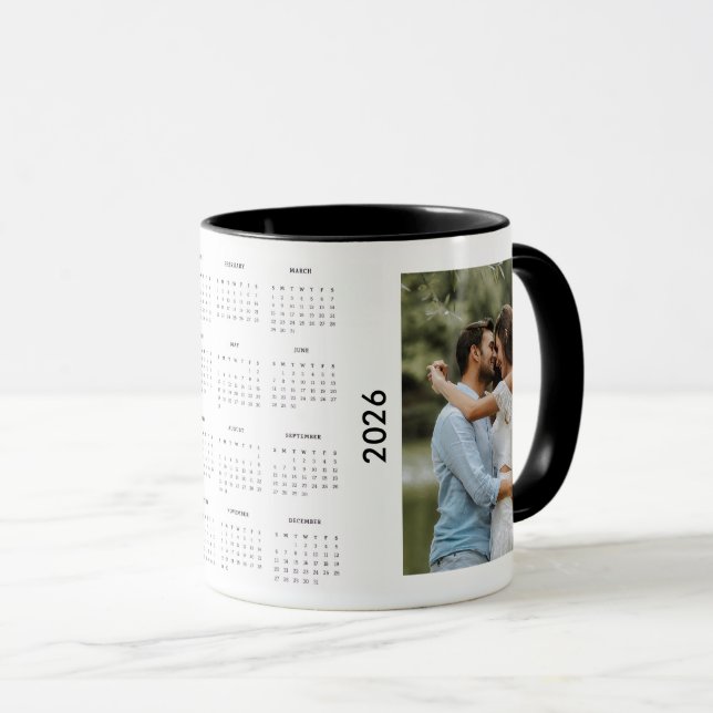 Taza Custom Family 2 Photo 2026 Calendar  (Anverso derecho)