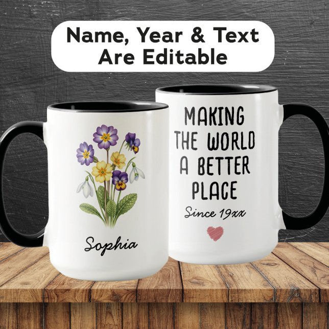Taza Custom February Birth Flower - Personalized Name (Subido por el creador)