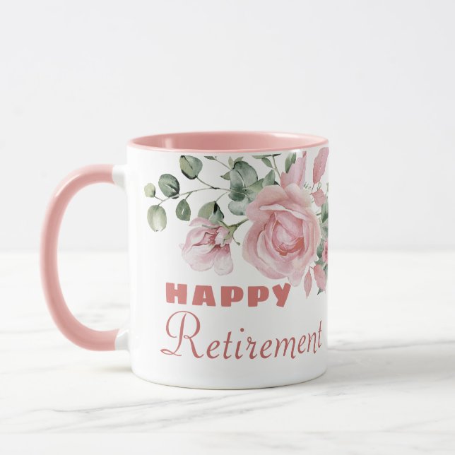 Taza Custom Floral Happy Retirement  (Izquierda)
