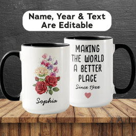 Taza Custom June Birth Flower - Personalized Name