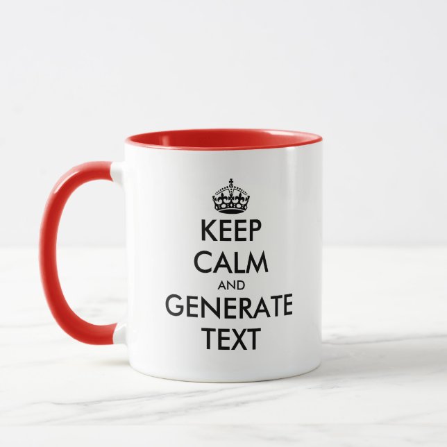Taza Custom keep calm coffee mug text generator (Izquierda)