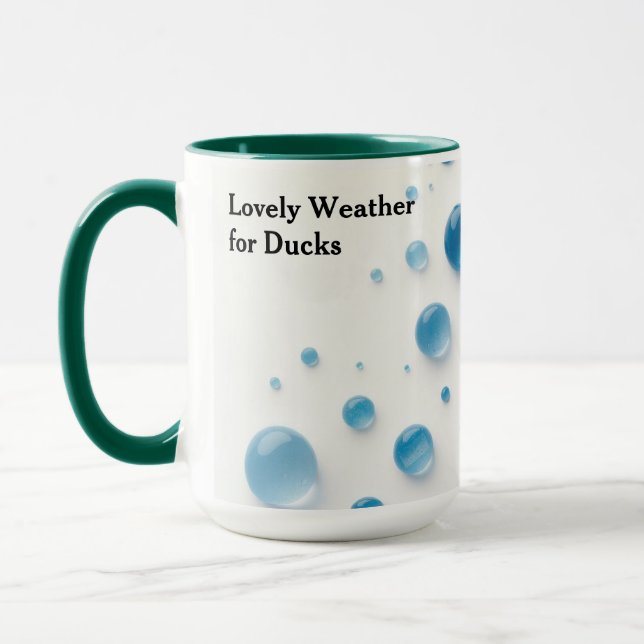 Taza Custom Lovely Weather For Ducks Watercolor (Izquierda)