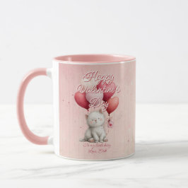 Taza Custom Message Cat Animal Valentines Day