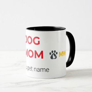 Taza Custom Minimalist Dog Mom Two-Tone Mug – Personali