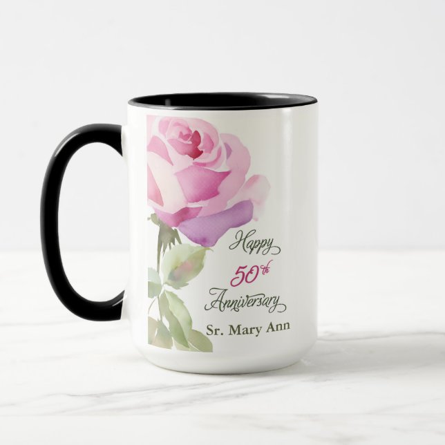 Taza Custom Name 50th Anniversary Catholic Jubilee Nun (Izquierda)
