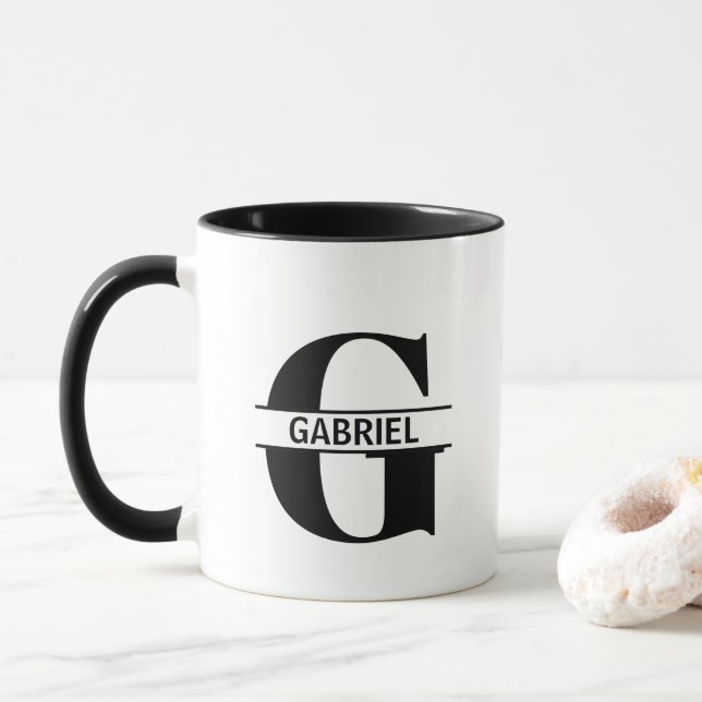 Taza Custom Name Letter 'G' Mug (Con donut)