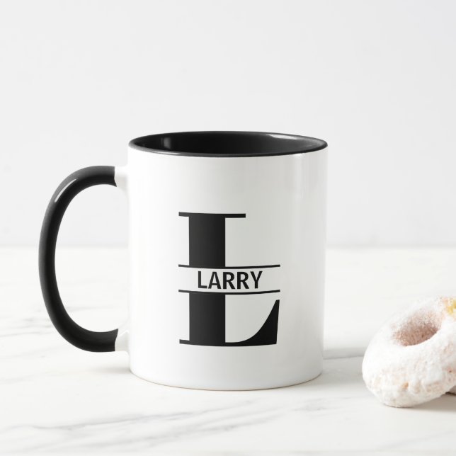 Taza Custom Name Letter 'L' Mug (Con donut)