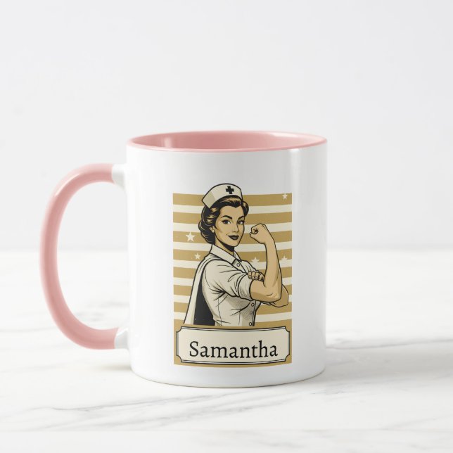 Taza Custom Name Nurse life Coffee Mug Gift (Izquierda)