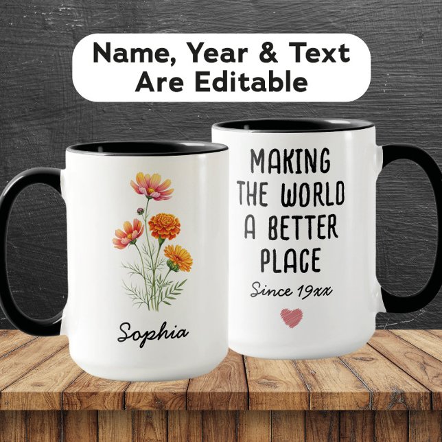 Taza Custom October Birth Flower - Personalized Name (Subido por el creador)