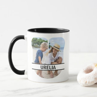 Taza Custom Photo and Name Letter 'U'