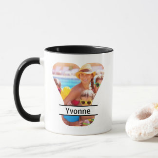 Taza Custom Photo and Name Letter 'Y'