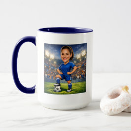 Taza Custom Photo-Face Soccer/Football Star Caricature