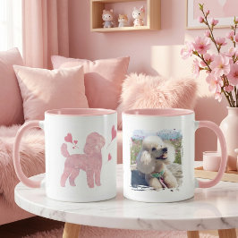 Taza Custom Photo Poodle Valentine Mug with Name