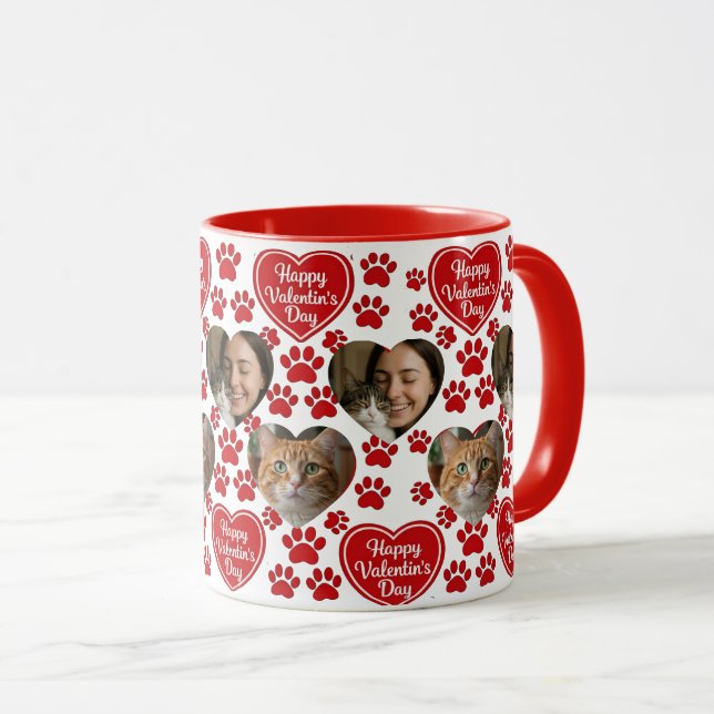 Taza Custom Photo Valentine’s Day Cat Lover Mug  (Anverso derecho)