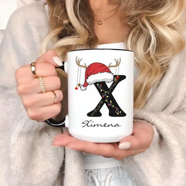 Taza Custom Santa Holiday Mug for Coworkers and Friends (cozy Christmas mug, personalized Xmas mug, Christmas drinkware, Christmas monogram cup for him & her)