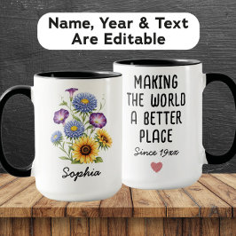 Taza Custom September Birth Flower - Personalized Name