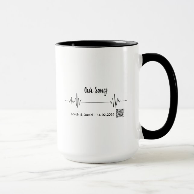 Taza Custom Soundwave Song Code Mug-Personalized Voice  (Derecha)