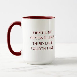 Taza Custom Text Personalized Maroon 15 oz Combo