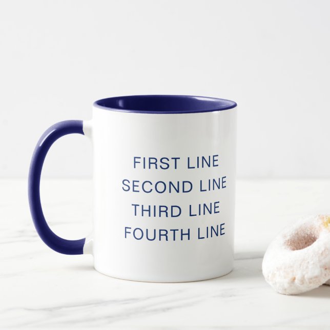 Taza Custom Text Personalized Navy 11 oz Combo (Con donut)
