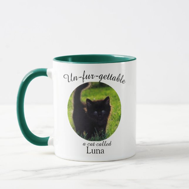 Taza Custom Un-Fur-Gettable Photo Cat Mug  (Izquierda)