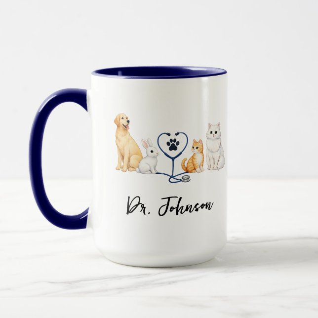 Taza Custom Veterinarian | Personalized  Doctor’s Day (Izquierda)