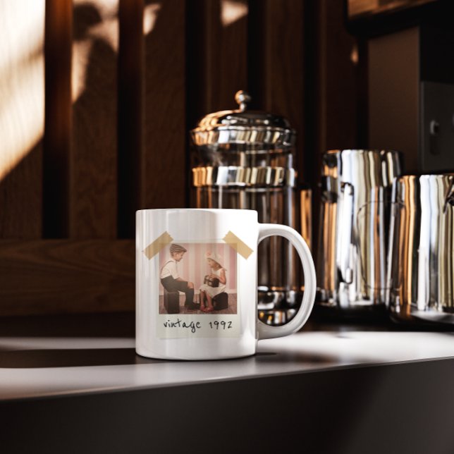 Taza Custom Vintage Photo And Year Birthday Customazed (Subido por el creador)