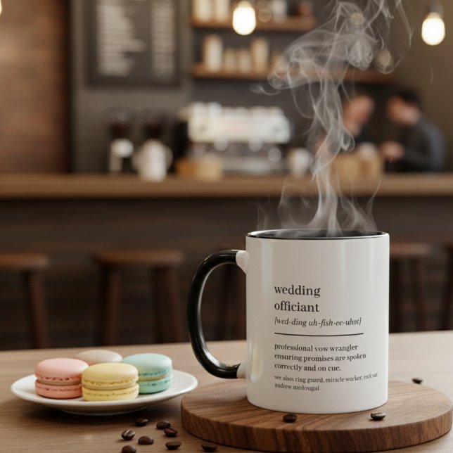Taza Custom Wedding Officiant Gift Hilarious Definition (Custom Wedding Officiant Gift Hilarious Definition Mug)