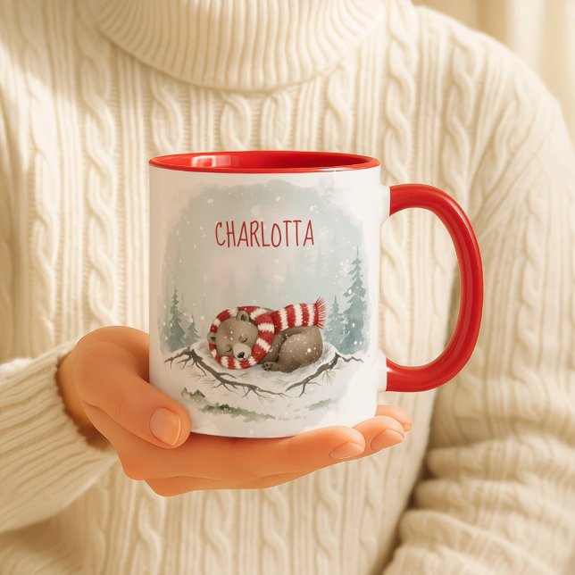 Taza Custom Winter Bear Mug – Sleeping Animal Design (Subido por el creador)