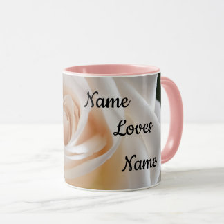 Taza Customable White Rose "Love You" mug