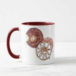 Taza Cuta acuarela Chocolate Glazado Rasplantes Donut