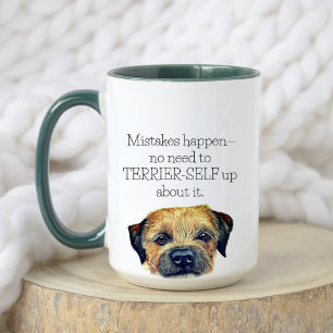 Taza Cuta acuarela divertida frontera de humor de perro