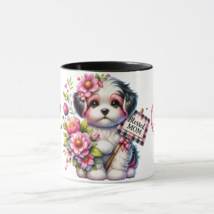 Taza Cuta cita/perro del día de la madre personalizada