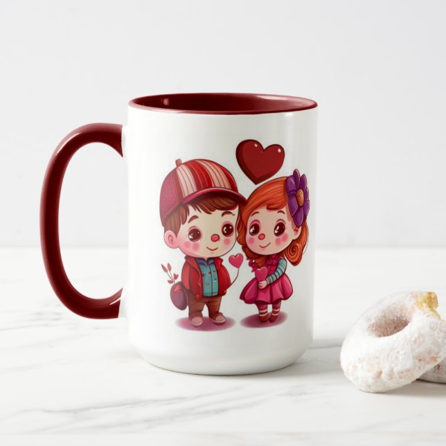 Taza Cuta pareja de días (Con donut)