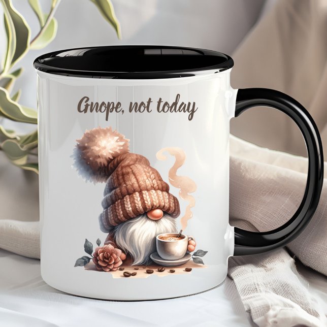 Taza Cute acuarela Gnome Coffee Mug (Gnope, not today gnome coffee mug)