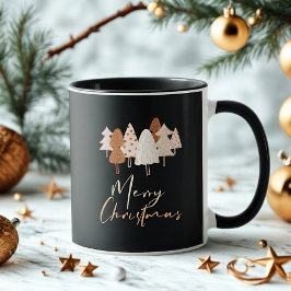 Taza Cute acuarela Moderno Script Boho Árbol de Navidad