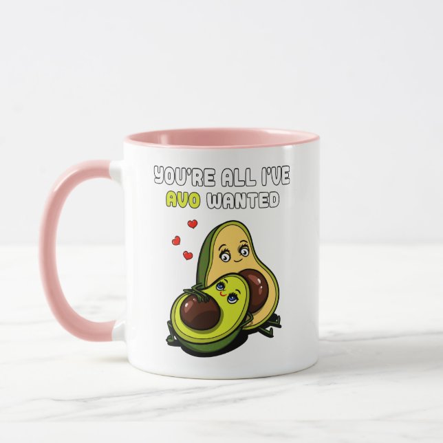 Taza Cute Aguacate Vegan Avo Quería Chiste (Izquierda)