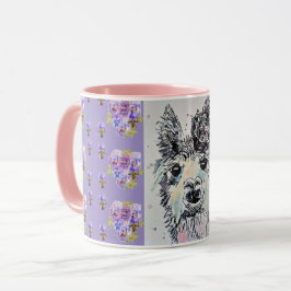Taza Cute Alpacca Llama morado acuarela Pintura Mug