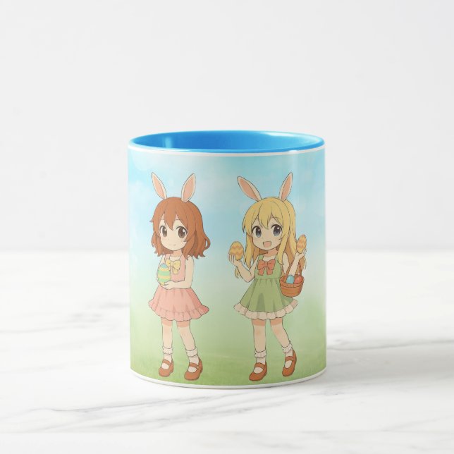 Taza Cute anime Easter bunny girls (Centro)