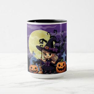 Taza Cute Anime Halloween Witch