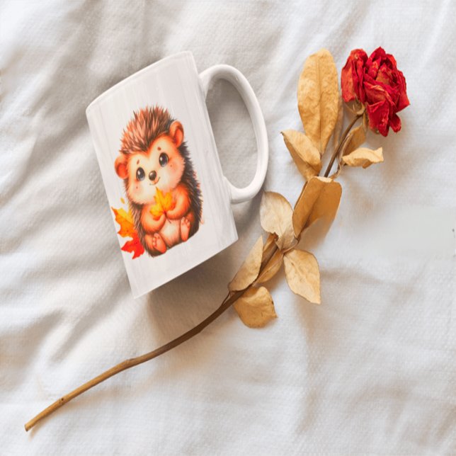 Taza Cute Autumn Hedgehog with Harvest Ladder Illustrat (Subido por el creador)