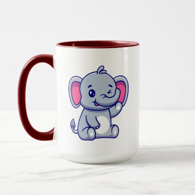 Taza Cute Baby Elephant Sitting Cartoon-23800 (Izquierda)