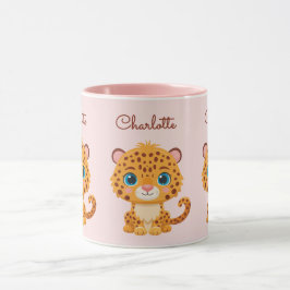 Taza Cute Baby Leopard Safari Animal Kids