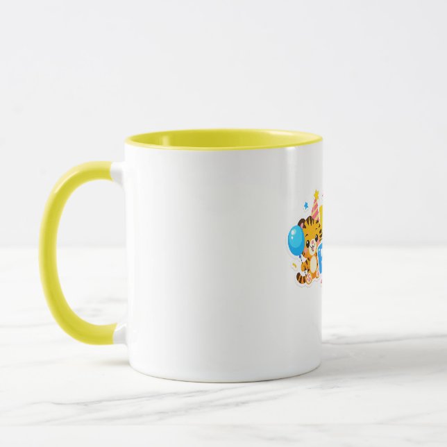 Taza Cute Baby Tiger Happy Birthday Coffee Mug (Izquierda)