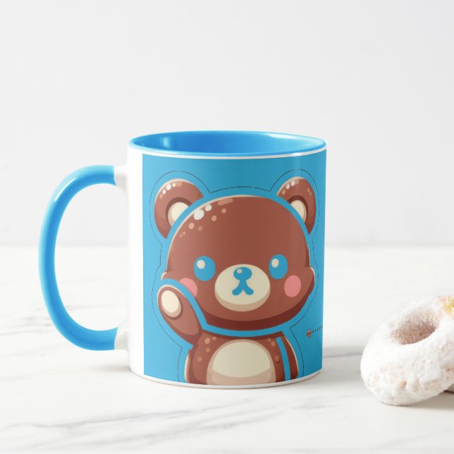 Taza Cute Bear “Oops!” Mug – Funny Kawaii Bear Design | (Con donut)