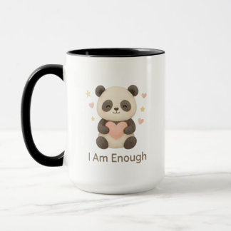 Taza Cute Bear with Pink Heart — I Am Enough mug