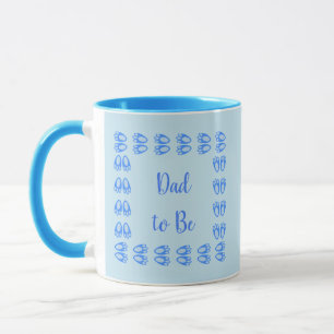 Taza Cute Blue Baby Boy Bunny Pies de Pascua Papá por v