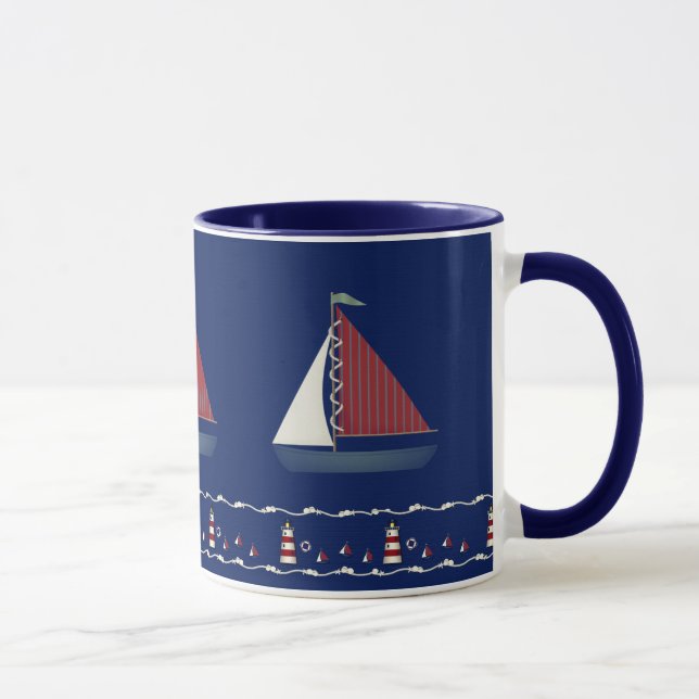 Taza Cute Blue Toy Sailboat (Derecha)