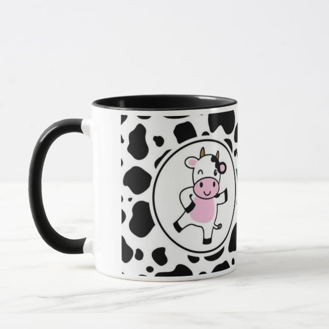 Taza Cute “Bom Dia Muuuuu” Kawaii Cow Design (Izquierda)