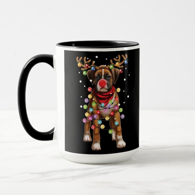 Taza Cute Boxer Dog Navidades divertidos regalos de vac (Izquierda)