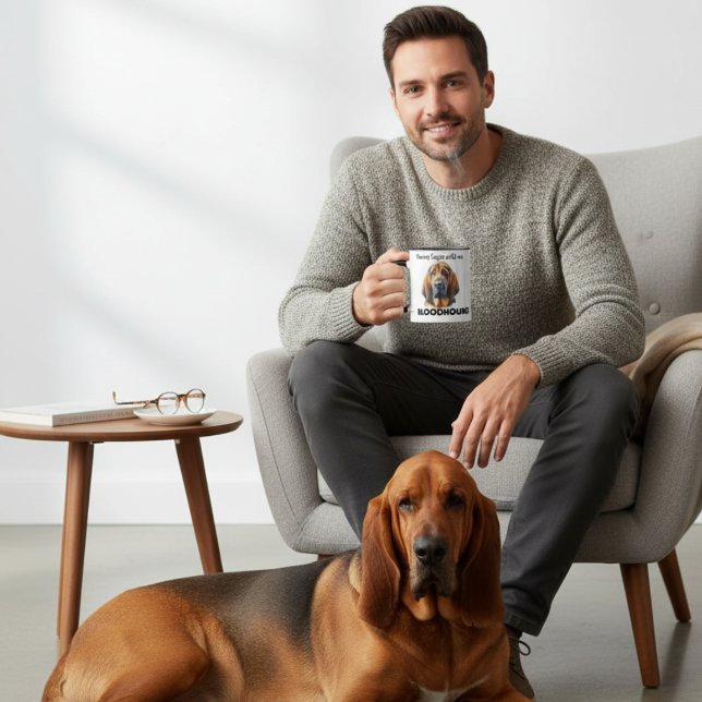 Taza Cute Brown Bloodhound Morning (Subido por el creador)